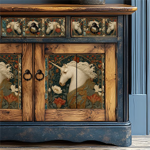 Papel De Seda Floral de unicornio estilo William Morris