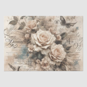 Papel de seda floral decoupage inspirado en vintag