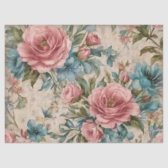 Papel De Seda Floral Desgastado (Anverso)