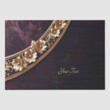 Papel de seda floral dorado ornamentado