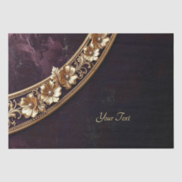Papel de seda floral dorado ornamentado
