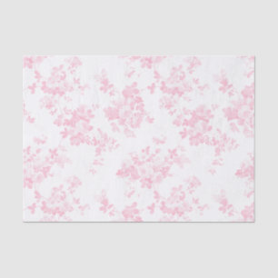 Papel De Seda Floral elegante de los rosas rosados del vintage