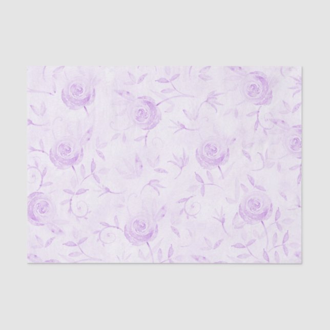 Papel De Seda Floral Elegante Rosa Púrpura (Anverso)