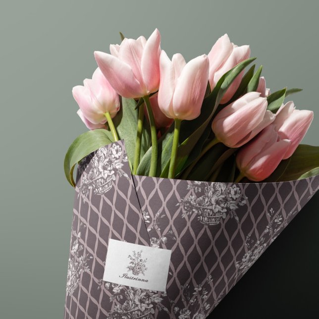 Papel de seda floral en cesta de carbón (Subido por el creador)