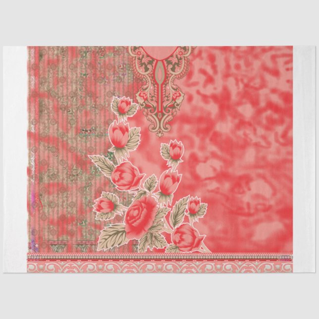 Papel de seda floral | Envoltura de regalo de lujo (Anverso)