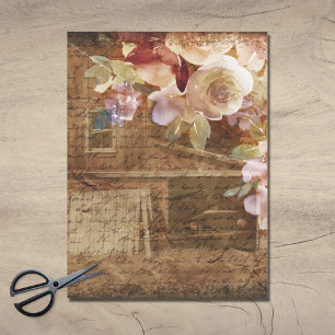 Papel De Seda Floral Farmhouse Rustic Barn Decoupage