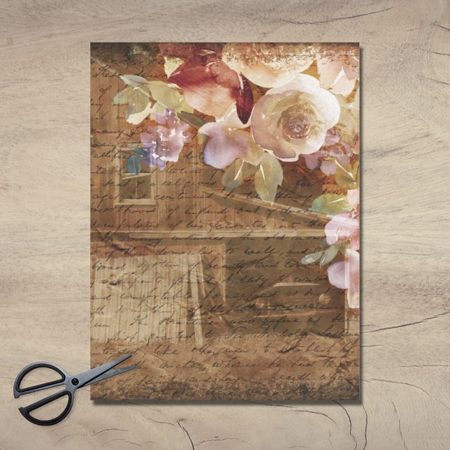 Papel De Seda Floral Farmhouse Rustic Barn Decoupage (Subido por el creador)