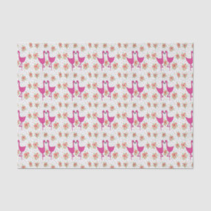 Papel De Seda Floral Flamingo Fiesta