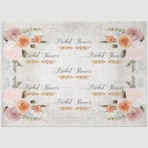 Papel De Seda Floral floral de color de agua de la época del éfe