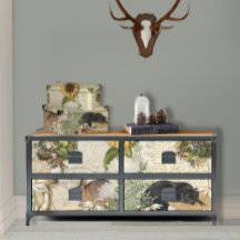 Floral Forest Fox Mushrooms Ephemera Decoupage