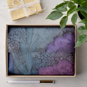 Papel De Seda Floral fucsia