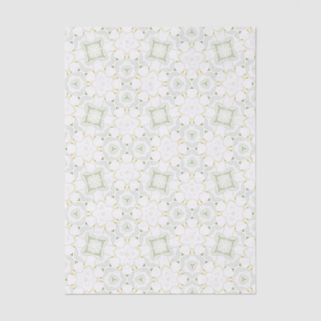 Papel De Seda Floral Geométrico Neutral Suave (Anverso)