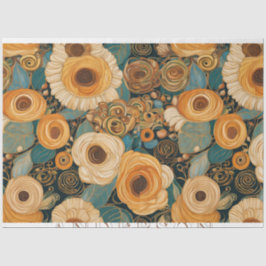 Papel De Seda Floral Golden Boho Garden
