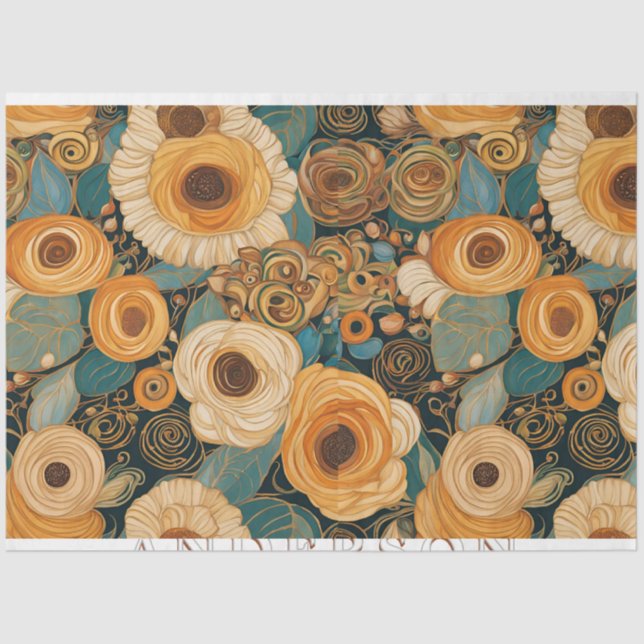 Papel De Seda Floral Golden Boho Garden (Anverso)