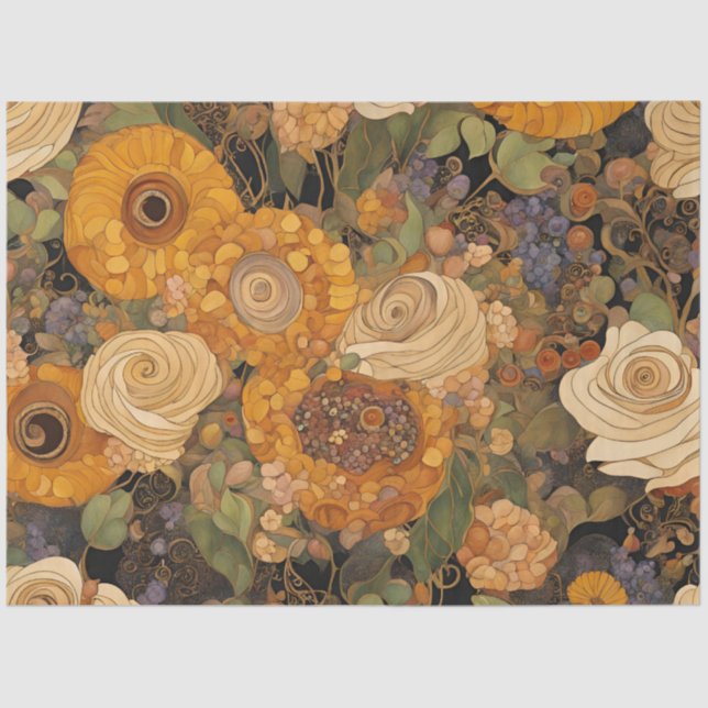 Papel De Seda Floral Golden Boho Garden (Anverso)
