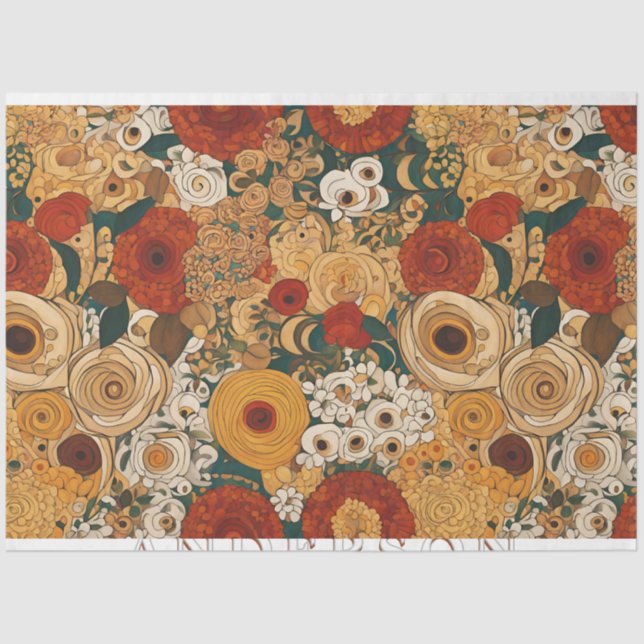 Papel De Seda Floral Golden Boho Garden (Anverso)