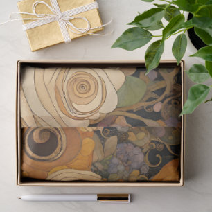 Papel De Seda Floral Golden Boho Garden