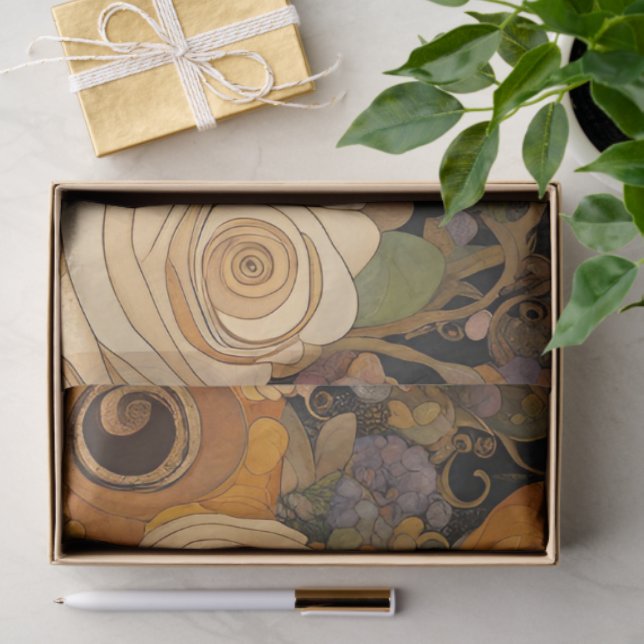 Papel De Seda Floral Golden Boho Garden (Regalo )