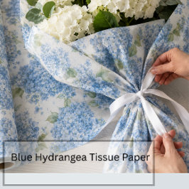 Papel de seda floral Hortensia Azul