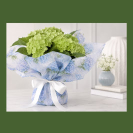 Papel De Seda Floral Hortensia Azul