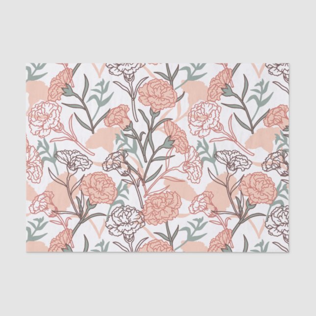 Papel De Seda Floral inspirada en la naturaleza: patrón de flor  (Anverso)