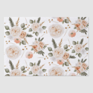 Papel de seda floral melocotón 