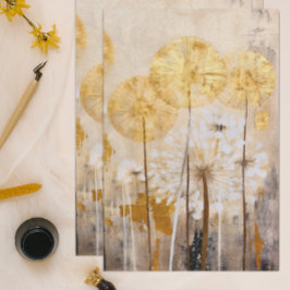 Papel De Seda Floral Moderno Oriental Dorado