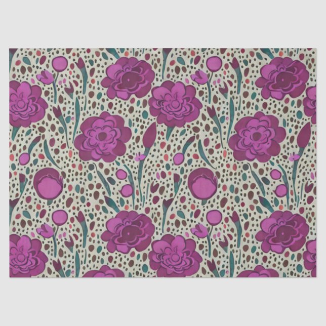 Papel De Seda Floral Morado (Anverso)