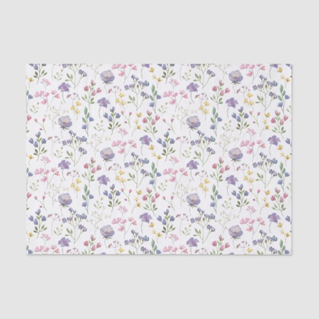 Papel De Seda Floral Morado (Anverso)