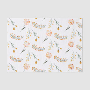 Papel de seda floral naranja