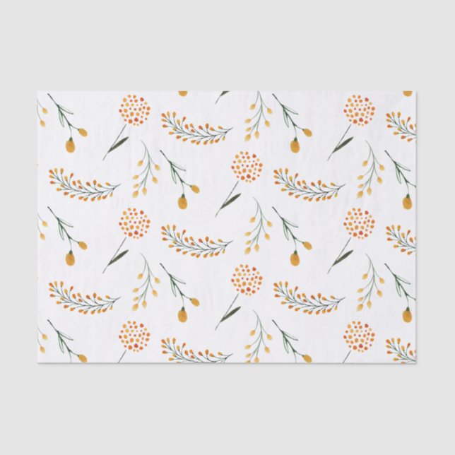 Papel de seda floral naranja (Anverso)