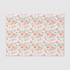 Papel De Seda Floral Naranja Melocotón