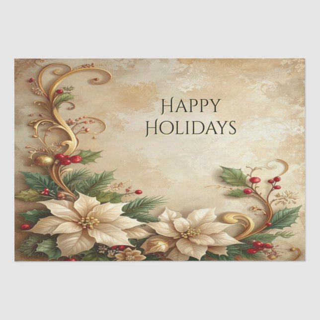 Papel de seda floral navideño (Anverso)