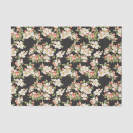 Papel De Seda Floral negro elegante