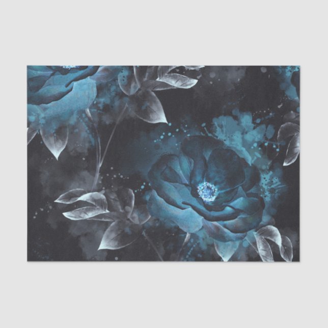 Papel De Seda Floral oscura (Anverso)