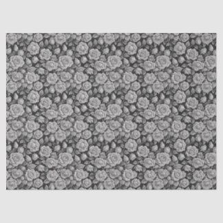 Papel De Seda Floral Oscuro Rosas Grises Negras Estético