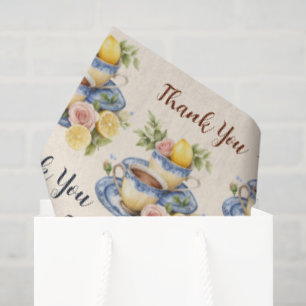 Papel de seda floral para taza de té de limón de a