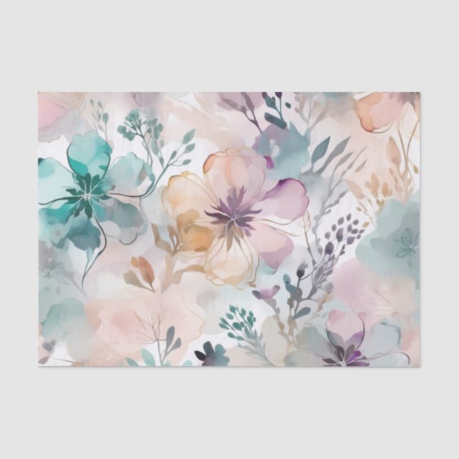 Papel De Seda Floral Pastel Dreamy (Anverso)