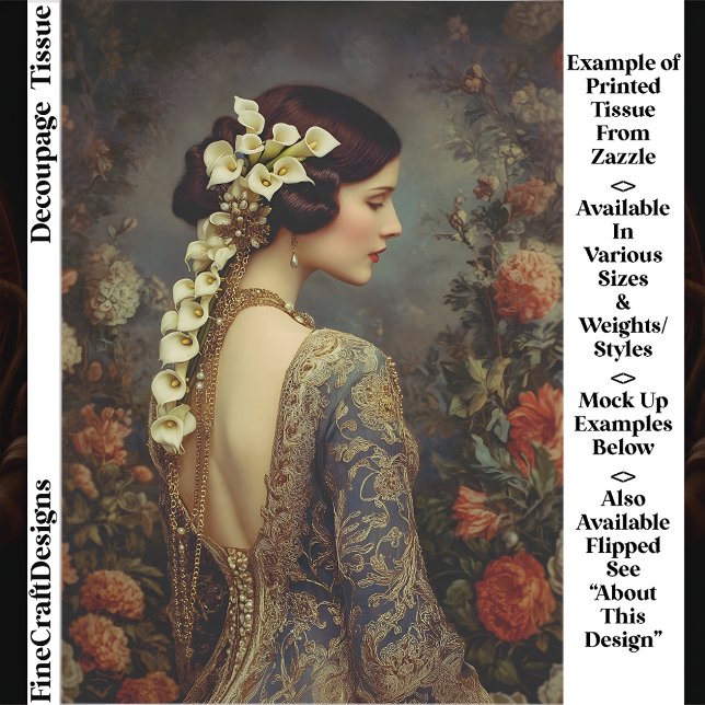 Papel De Seda Floral Portrait & Calla Lillies EZ9R Decoupage (Subido por el creador)