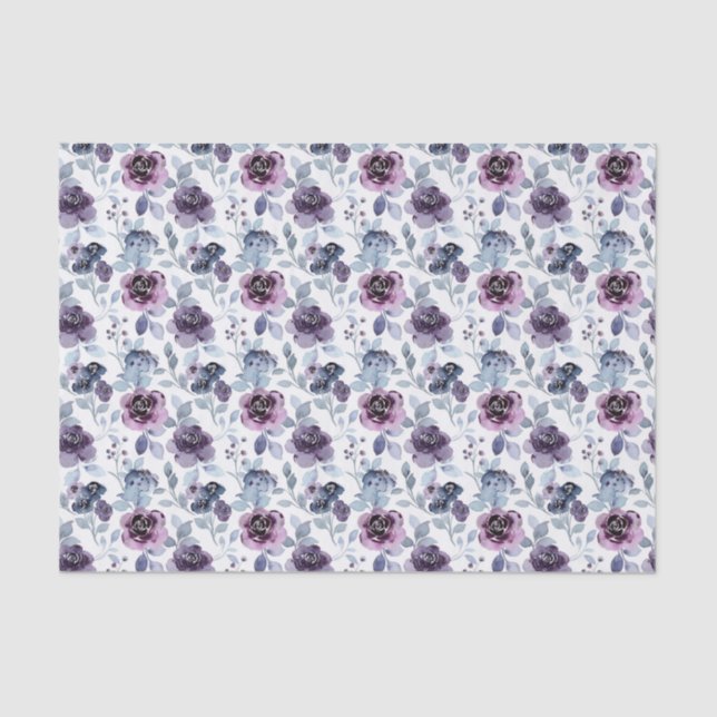 Papel de seda floral púrpura (Anverso)