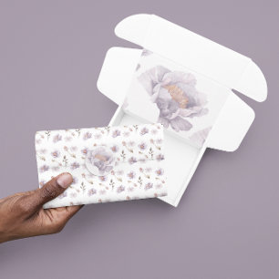 Papel de seda floral púrpura