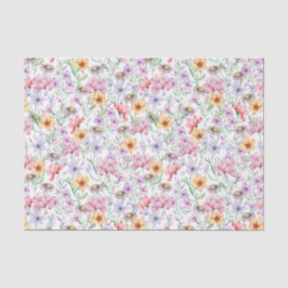 Papel De Seda Floral Púrpura