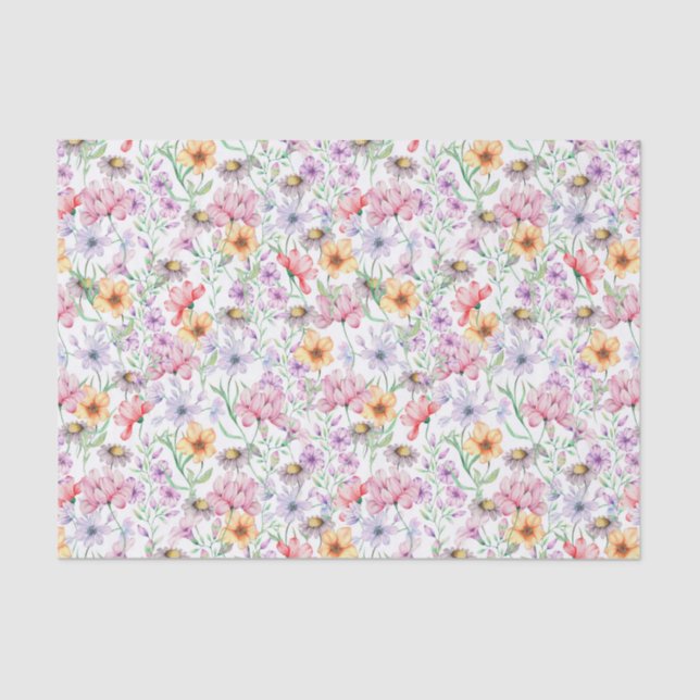Papel De Seda Floral Púrpura (Anverso)