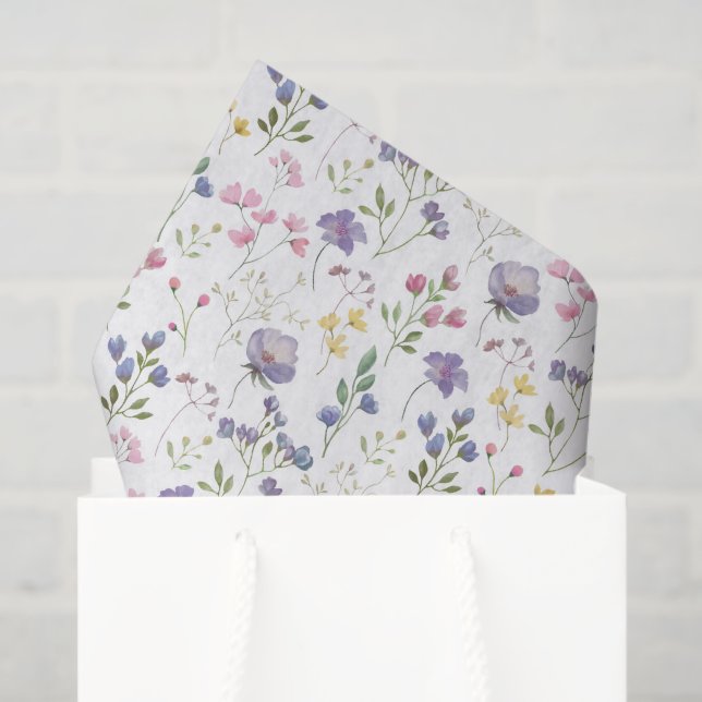 Papel De Seda Floral Purpura (Bolsa de regalo)