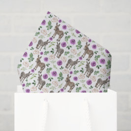 Papel de seda floral púrpura burro rústico