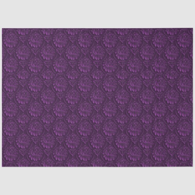Papel De Seda Floral púrpura de lujo (Anverso)