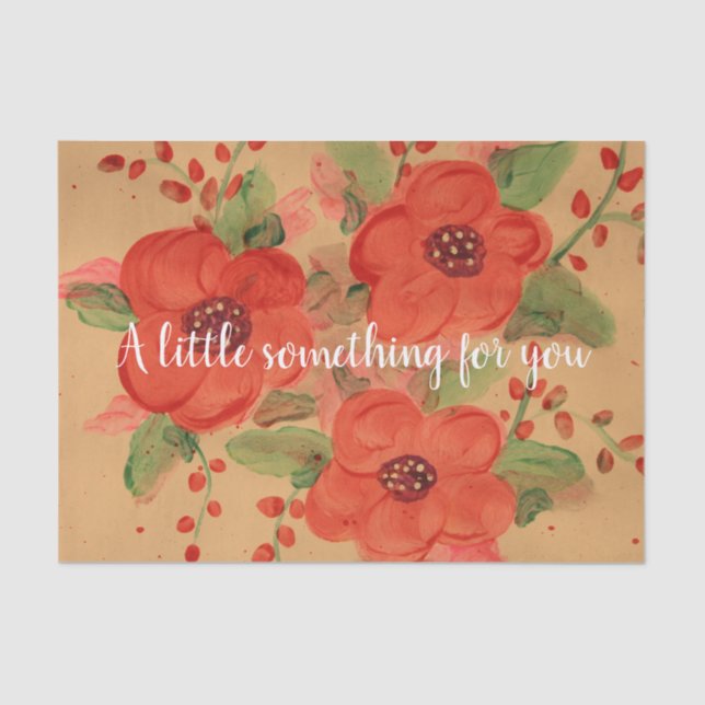 Papel De Seda Floral roja espléndida (Anverso)