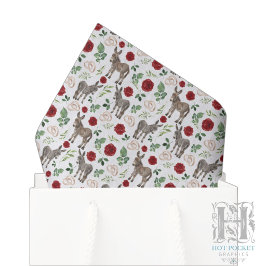 Papel de seda floral rojo burro rústico