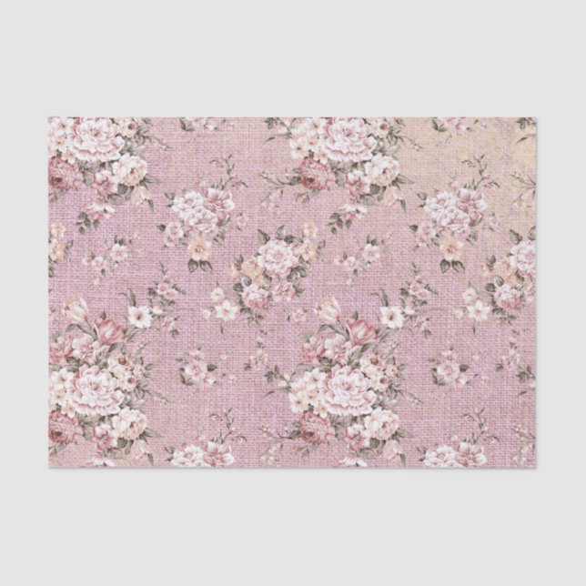 Papel De Seda Floral rosa (Anverso)