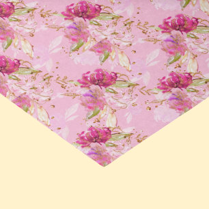 Papel De Seda Floral rosa